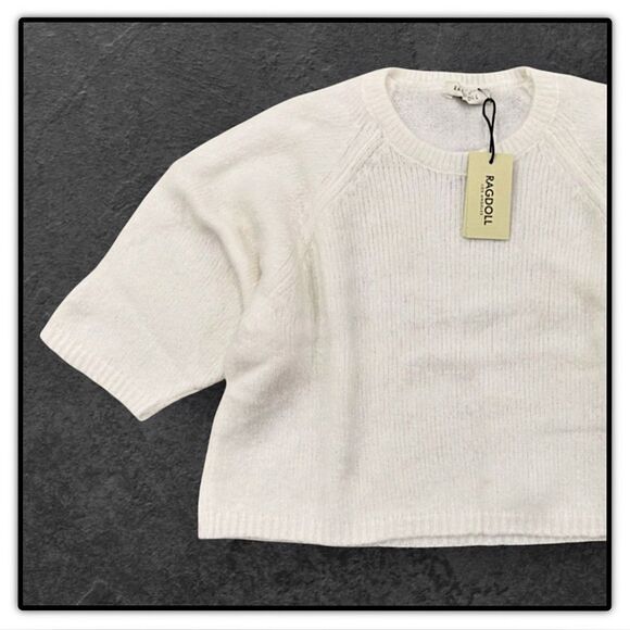 Ragdoll LA Wool Blend Short Sleeve Sweater Top - Picture 15 of 16